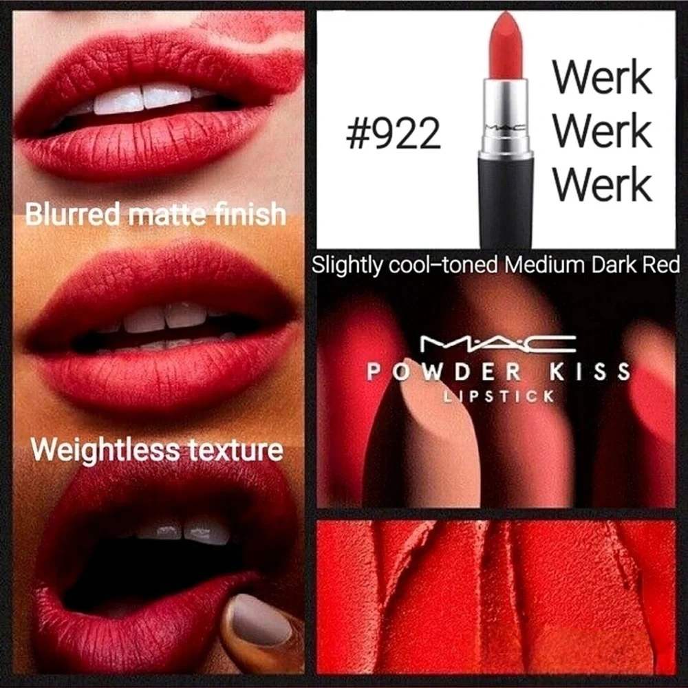 MAC Powder Kiss Lipstick NIB (922 Werk, Werk, Werk) 3 g / 0.1 oz